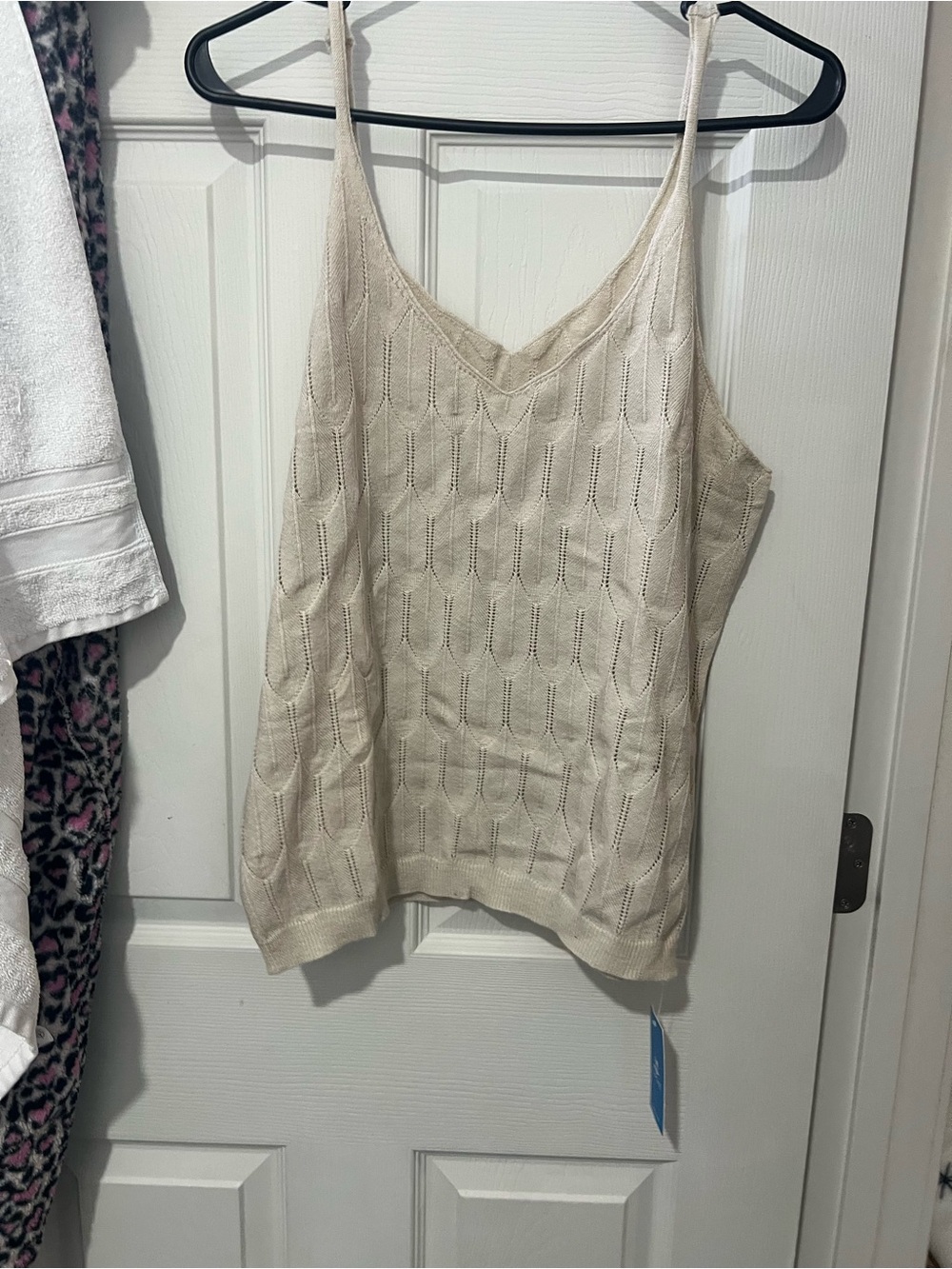 Cupshe Cream Knit V-Neck Spaghetti Strap Cami